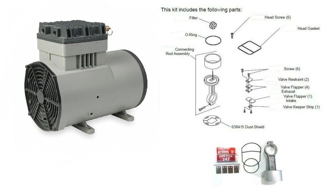 Thomas Compressor Model 1207PK80 & 1207PHI80 Top End Rebuild Service